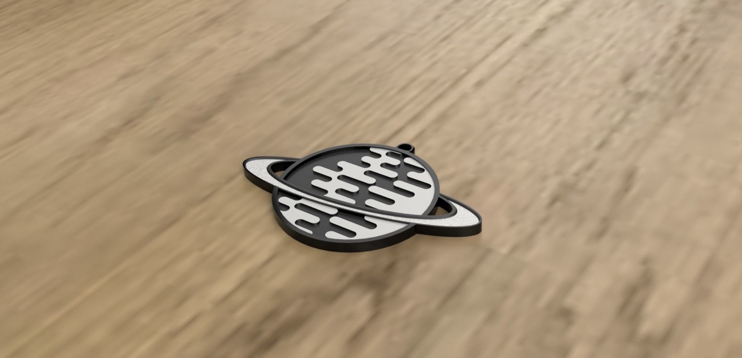 Saturn Keyring  Badge 3D print model_1