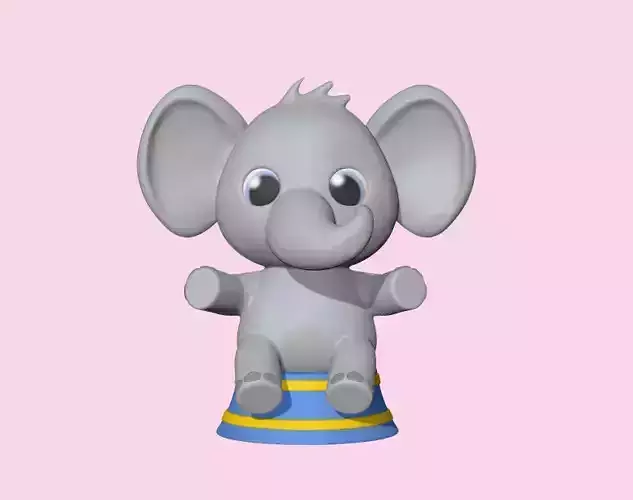 Cute Sitting Elephant 
