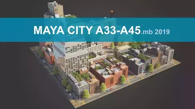 Realistic City District A33-A45 MAYA