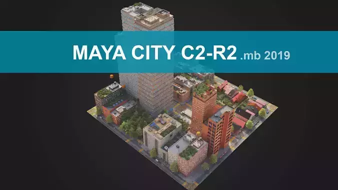 Realistic City District C2-R2 MAYA