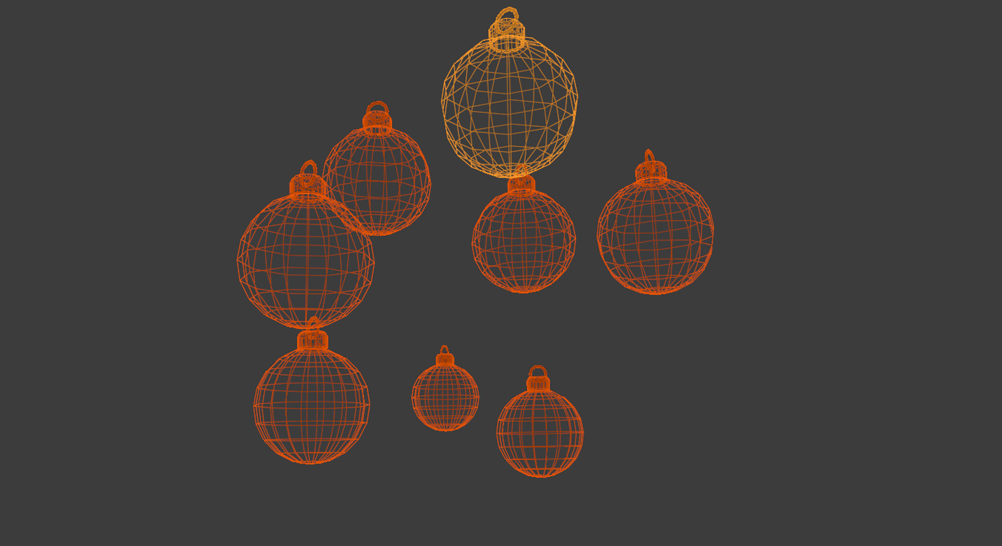 Christmas decoration balls Low-poly 3D model_1