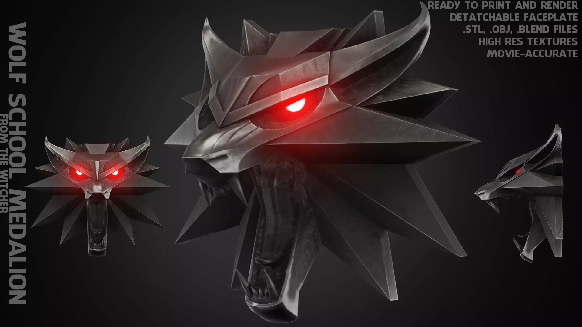 The Witcher Wolf Medallion for Cosplay 3D print model_0