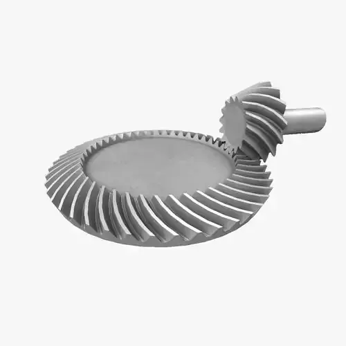 bevel gear with curved teeth Low-poly 3D model