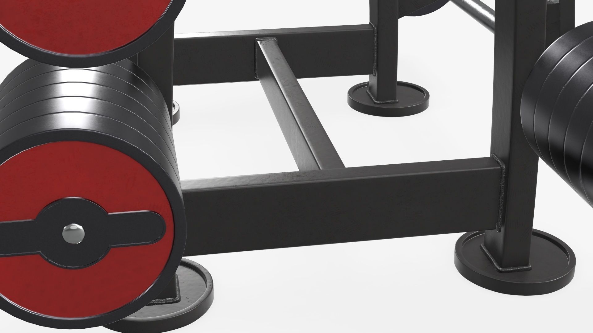 Barbell set on rack rubberized 02 3D model_5