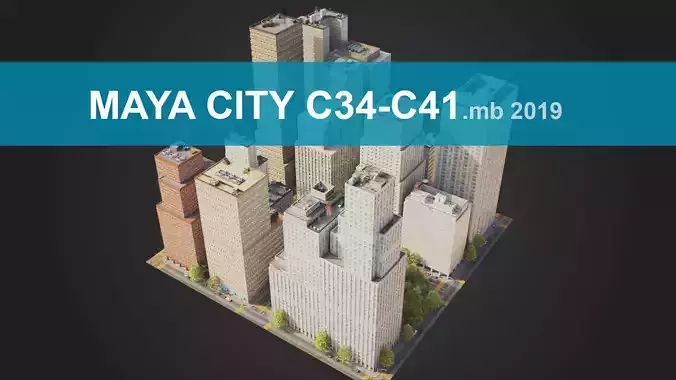 Realistic City District C34-C41 MAYA