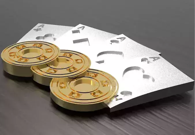 poker cards money 3D print model