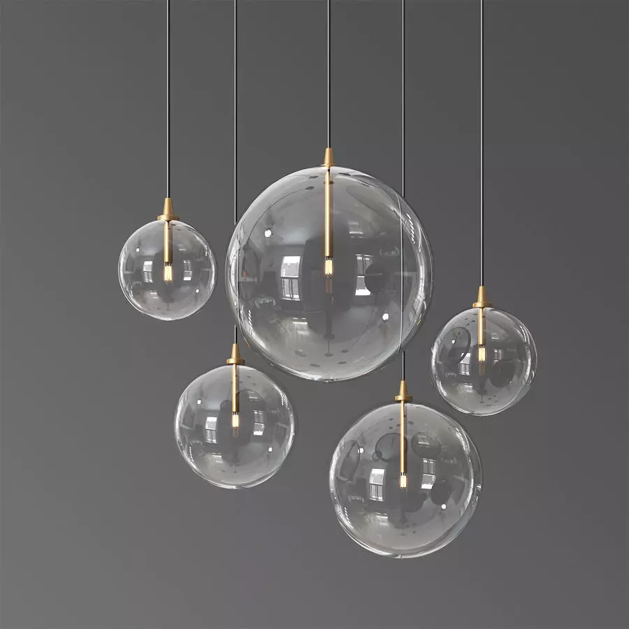 Glass Globe Pendant 150 Schwung Home 3D model_0