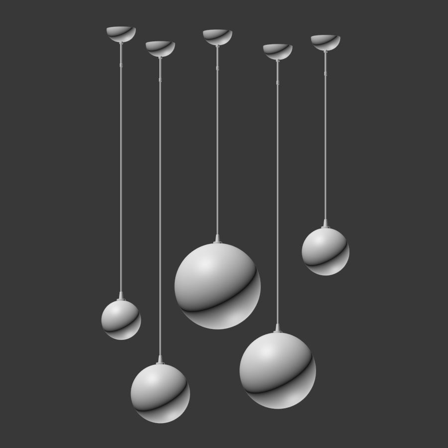 Glass Globe Pendant 150 Schwung Home 3D model_2