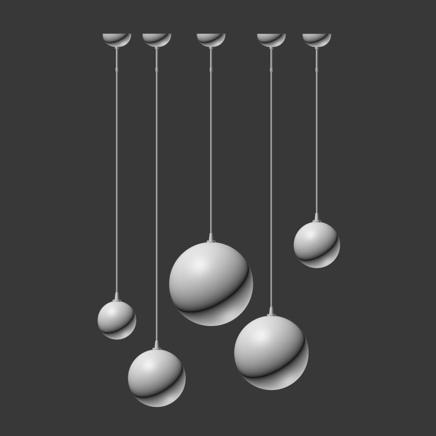Glass Globe Pendant 150 Schwung Home 3D model_1