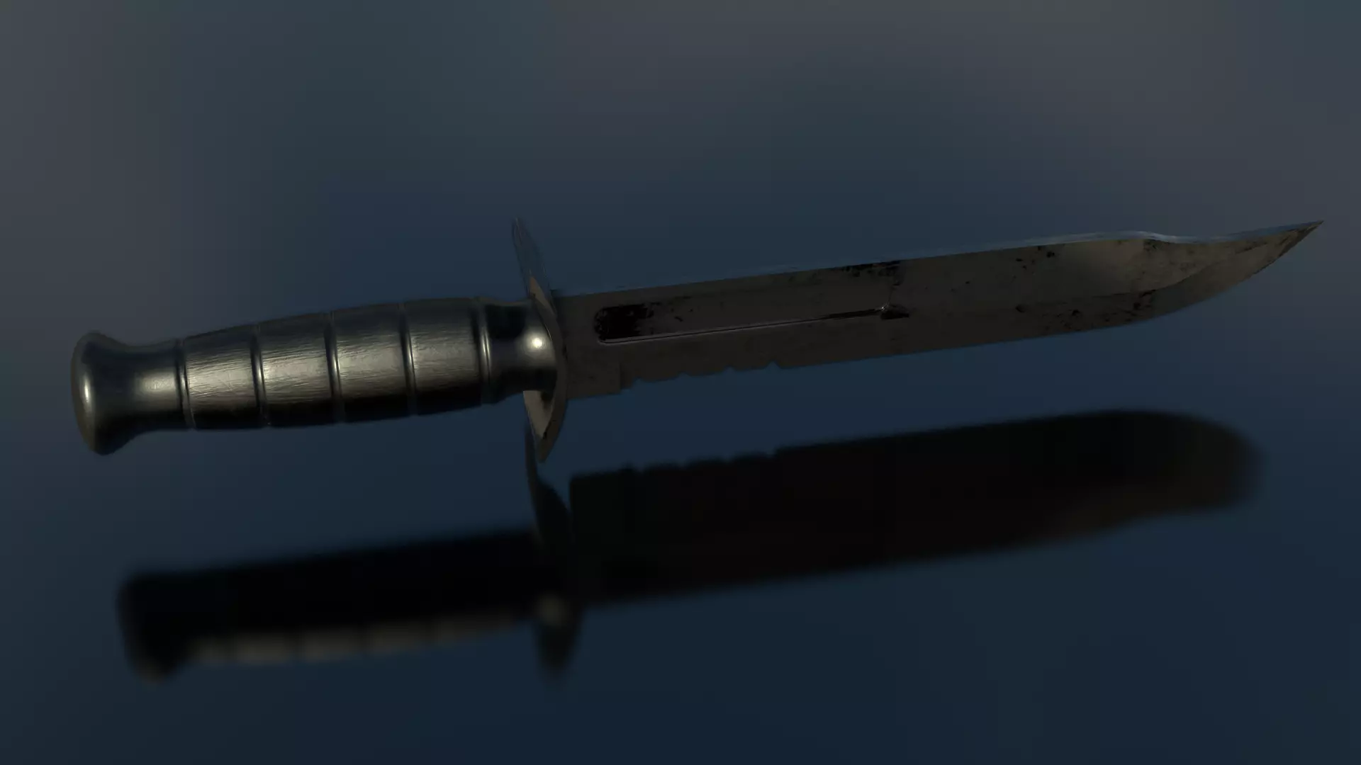 Combat Knife Low-poly 3D model_0