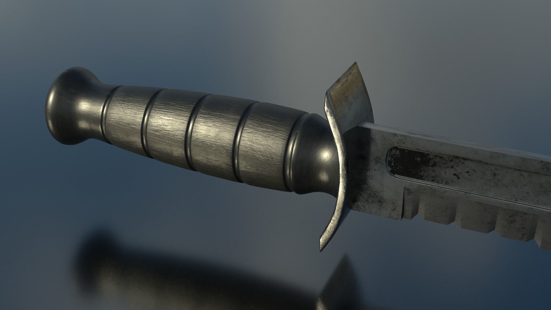 Combat Knife Low-poly 3D model_2