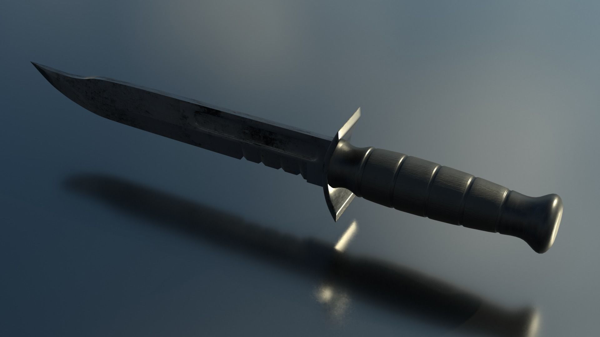 Combat Knife Low-poly 3D model_1