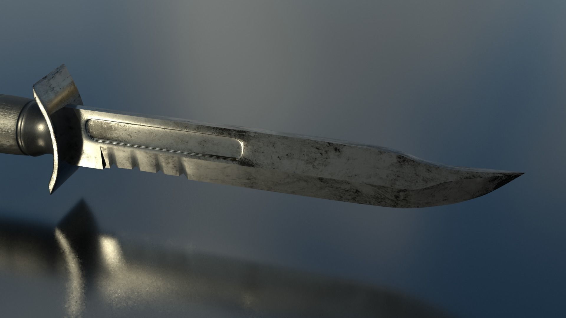 Combat Knife Low-poly 3D model_4