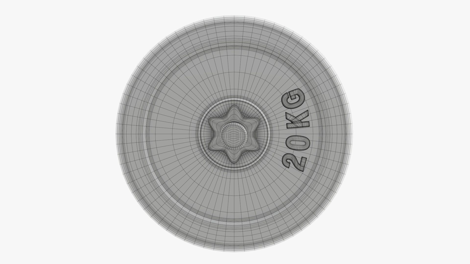 Weight bar straight with weights 3D model_12