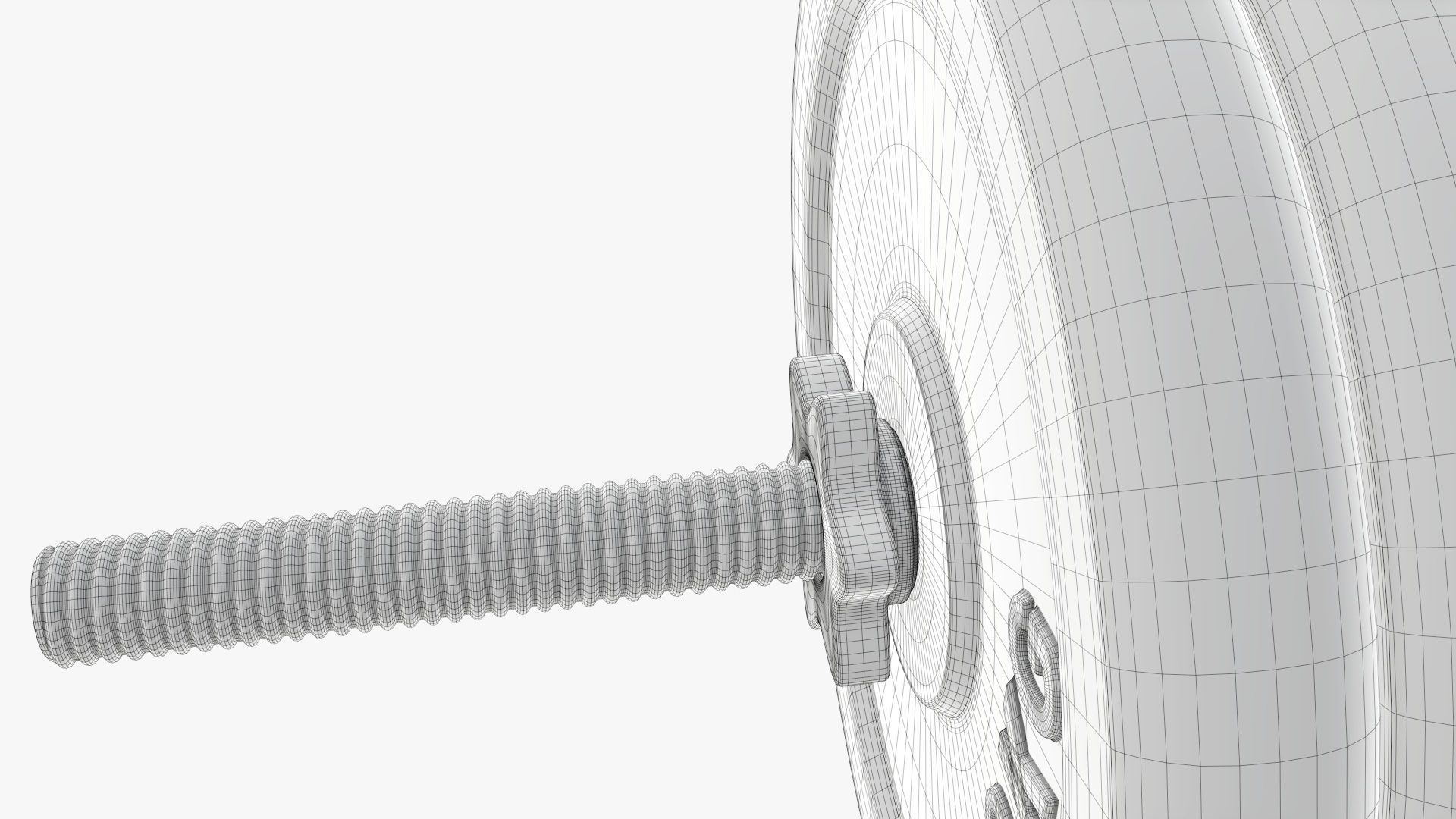 Weight bar straight with weights 3D model_10