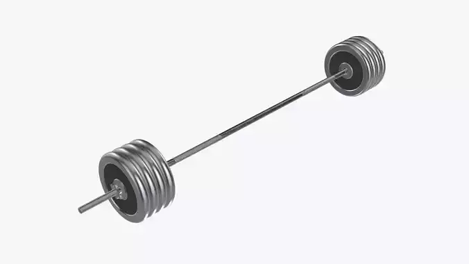 Weight bar straight with weights 3D model