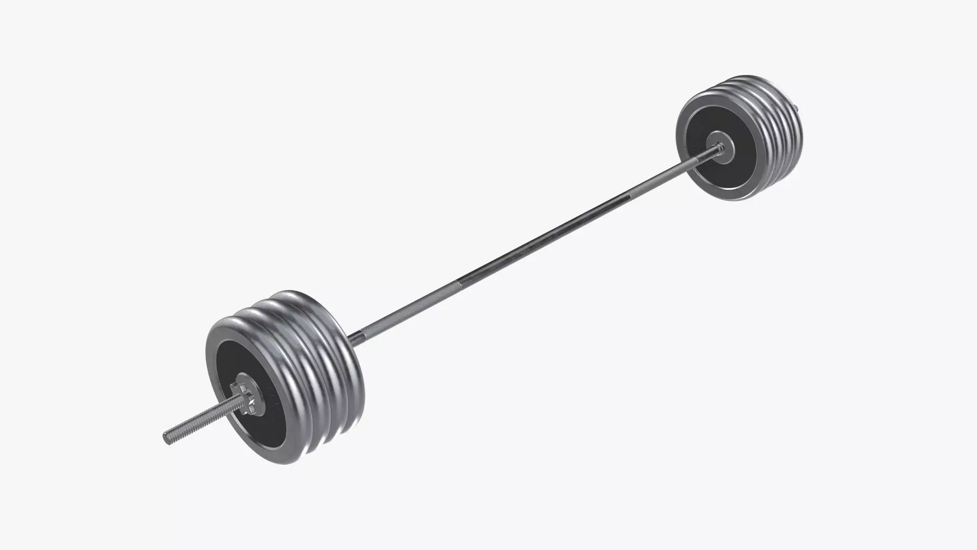Weight bar straight with weights 3D model_0