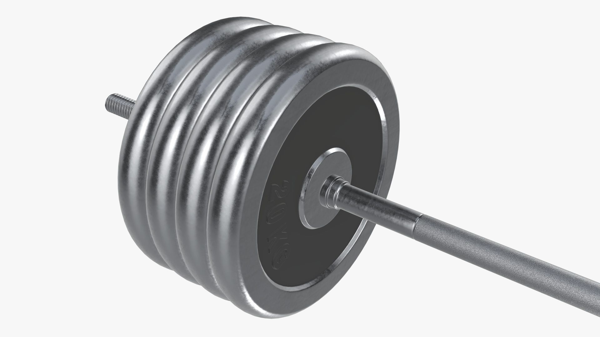 Weight bar straight with weights 3D model_2