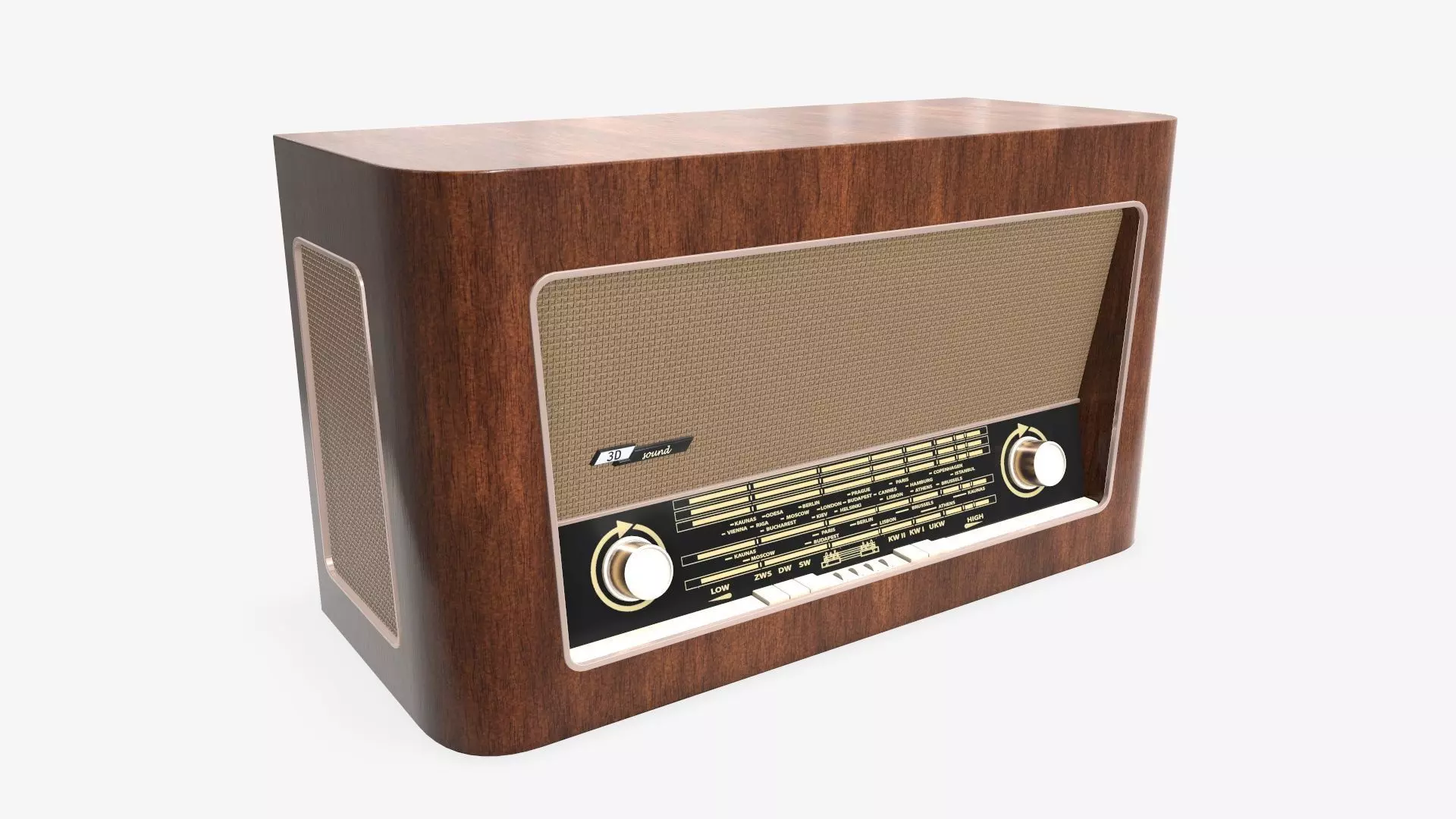 Vintage radio receiver 01 3D model