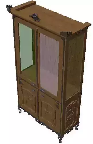 Showcase wood  metal cabinet