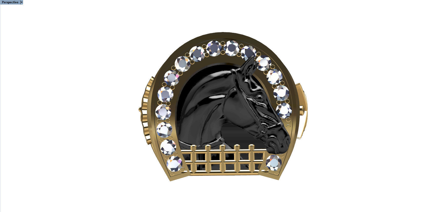 RING WITH HORSESHOE AND HORSE 3D print model_10