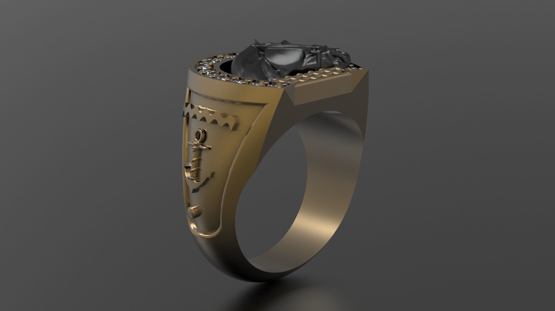 RING WITH HORSESHOE AND HORSE 3D print model_2