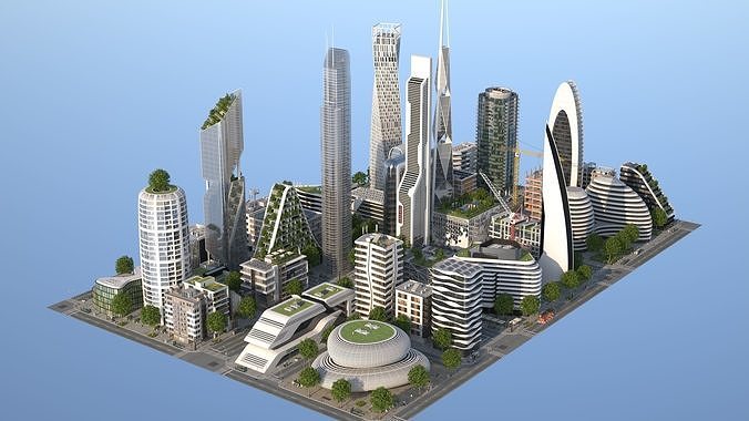City LC Low-poly 3D model 2