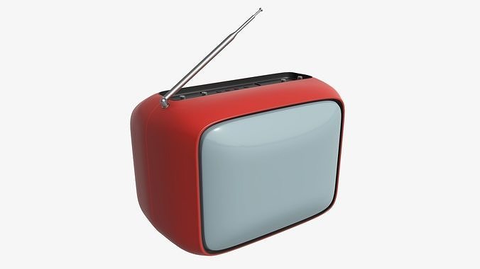 Red vintage TV 3D model