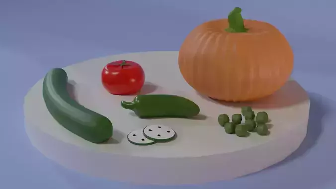 LowPoly Fruit and Vegetable set