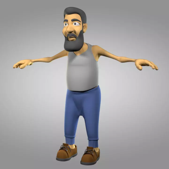 Cartoon old man 3D model
