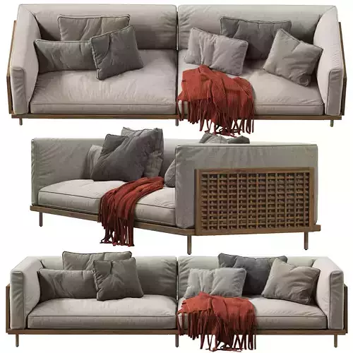 122 Belle Reeve Sofa Brass  Walnut
