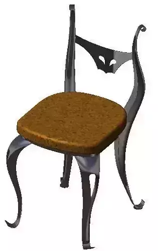 Medieval Transilvanian forged metal seat of Dracula 3D model