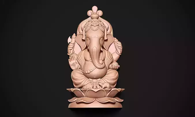Lord Ganesha Bas Relief 3D print model