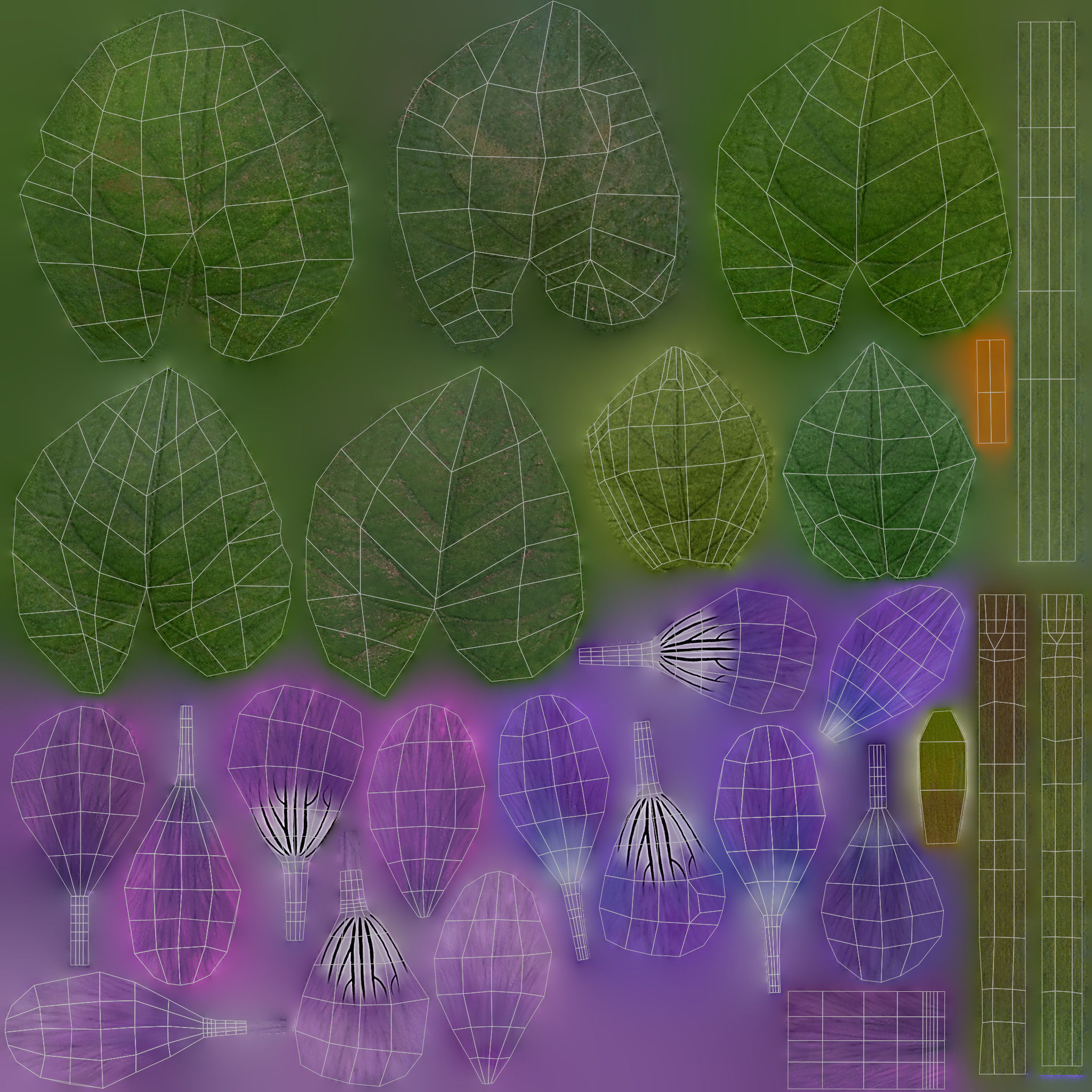 Sweet violet Low-poly 3D model_12