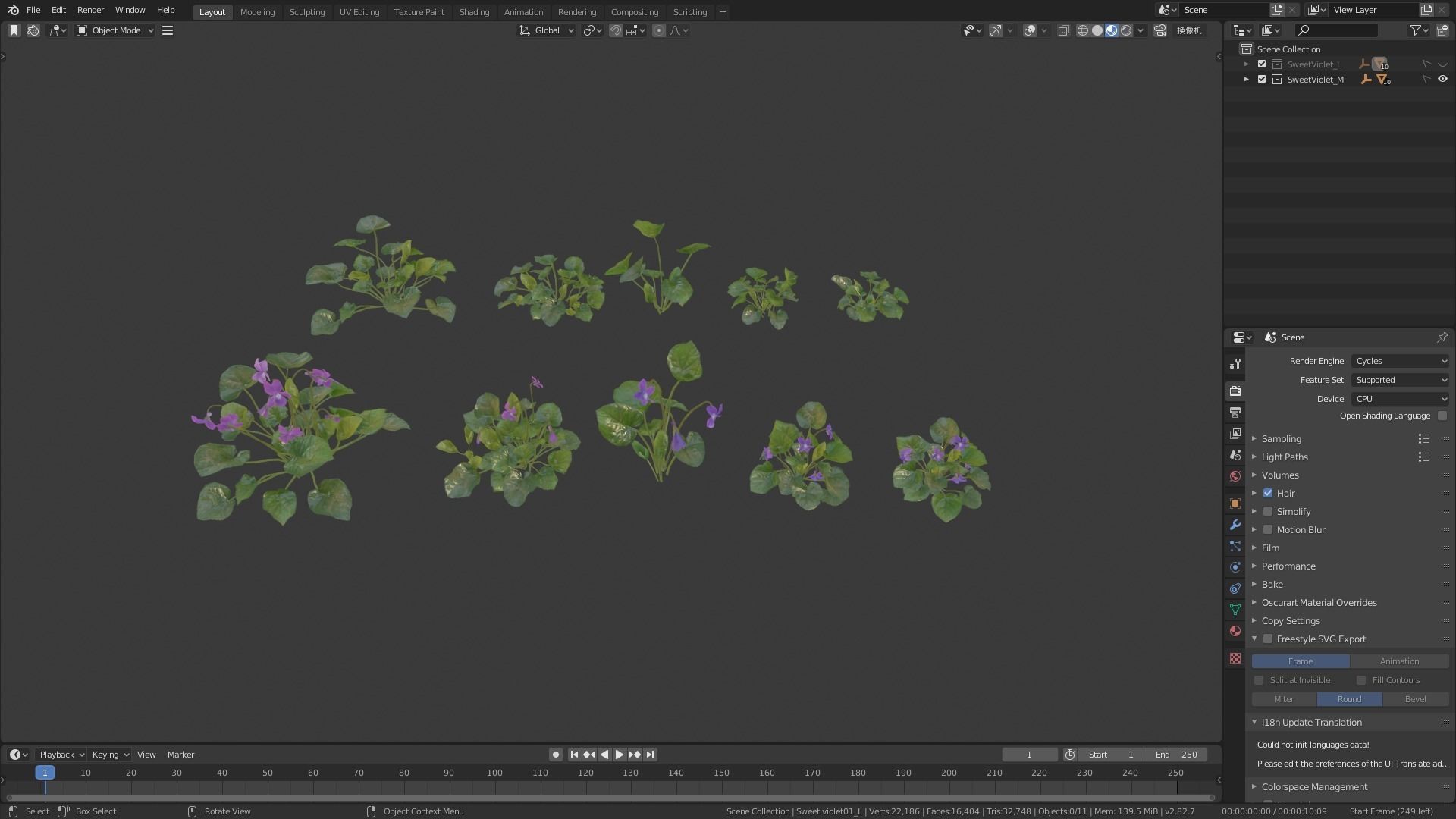 Sweet violet Low-poly 3D model_13