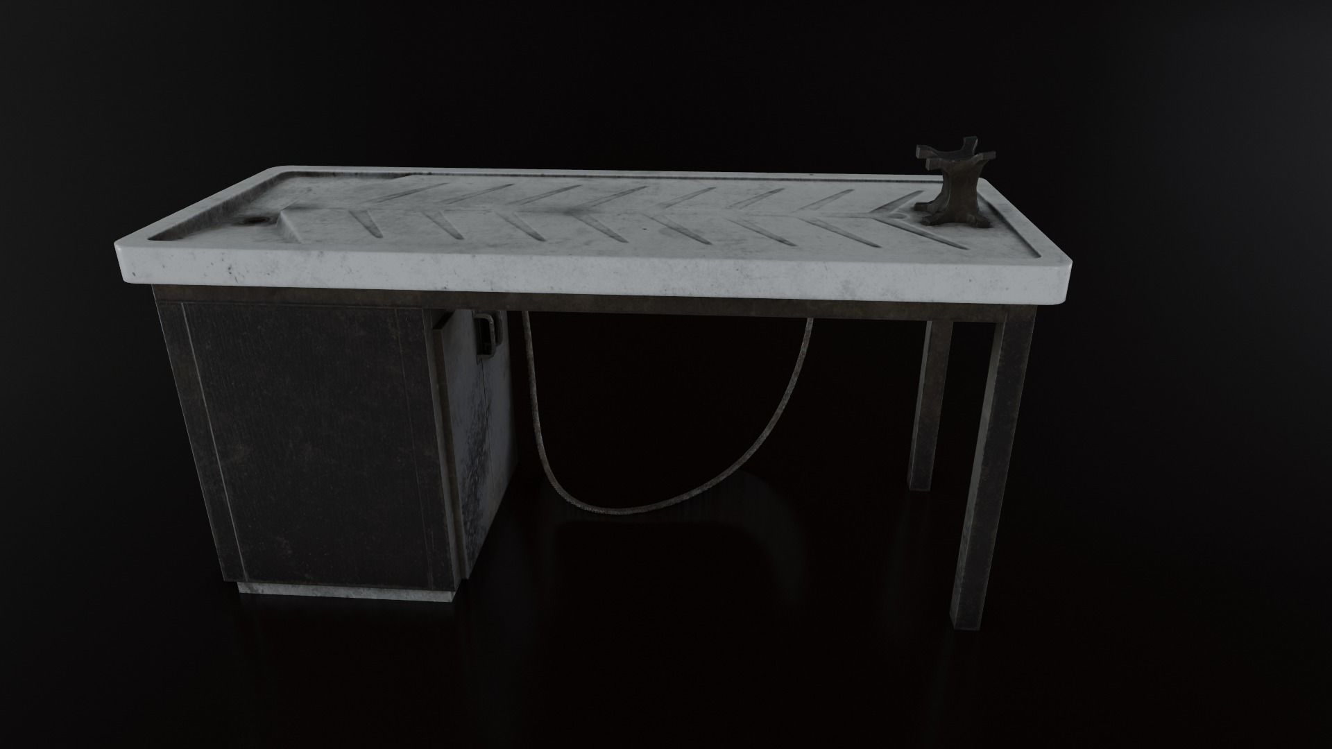 Vintage Autopsy Table Low-poly 3D model_14