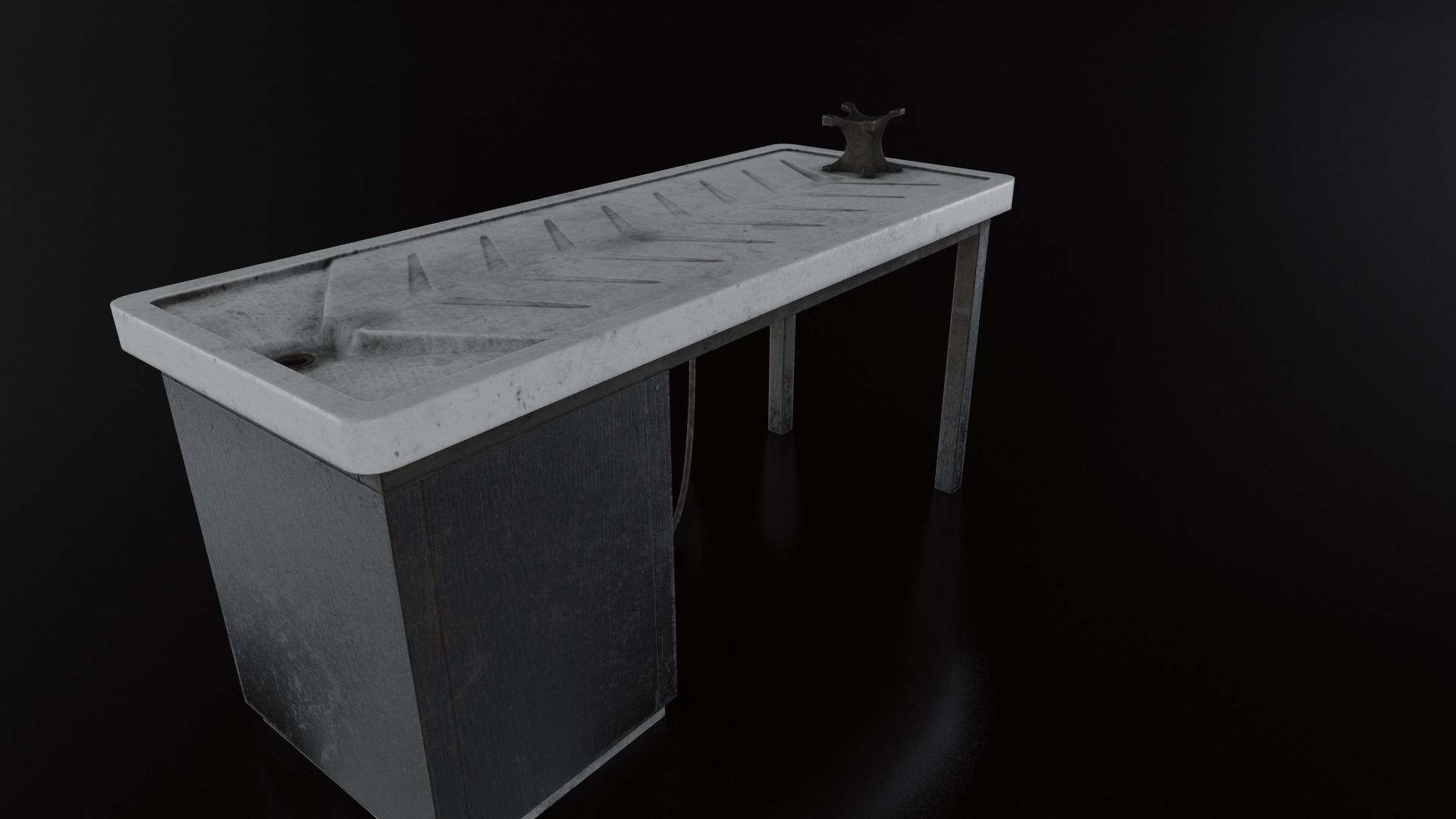 Vintage Autopsy Table Low-poly 3D model_9