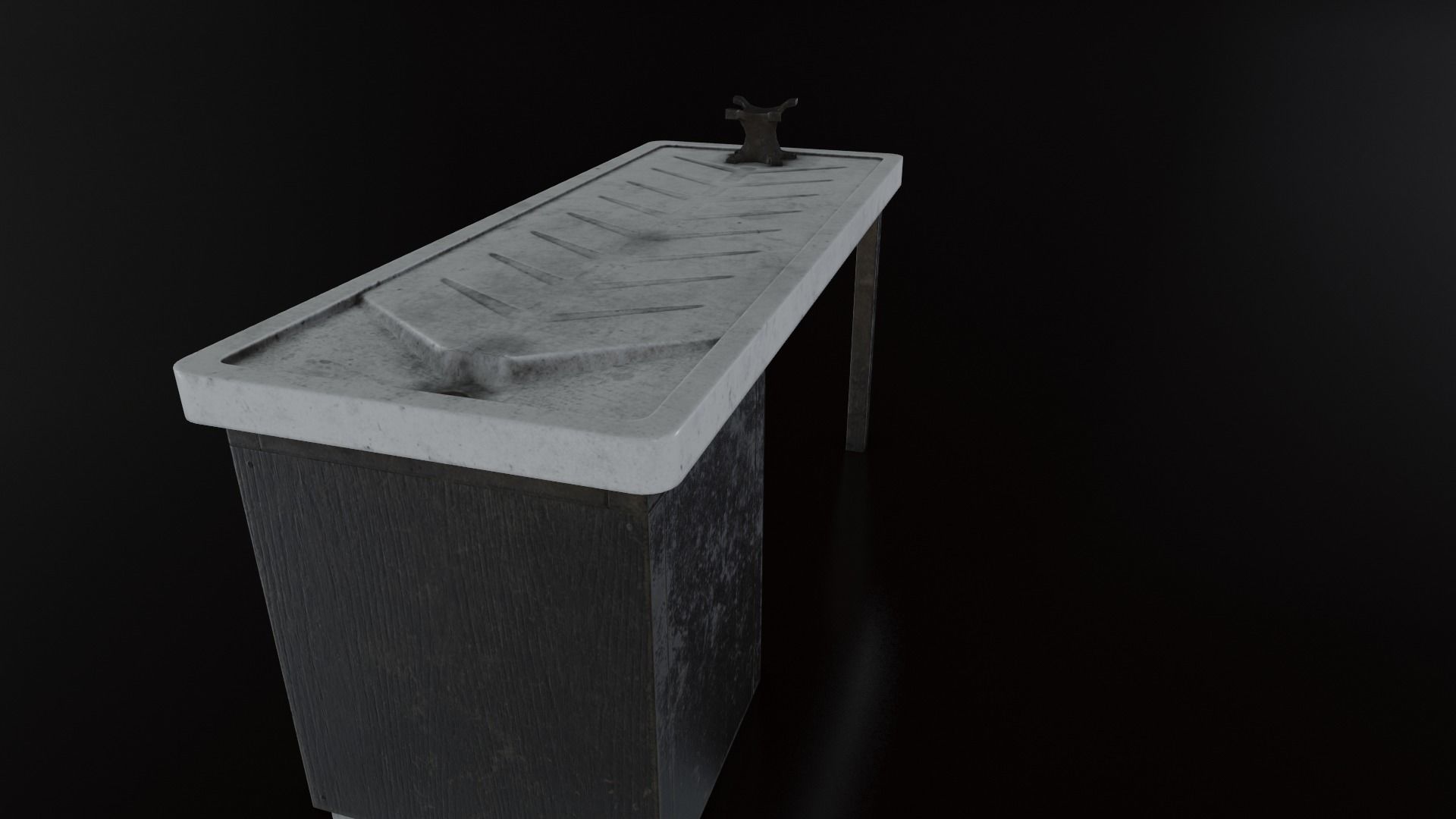 Vintage Autopsy Table Low-poly 3D model_7