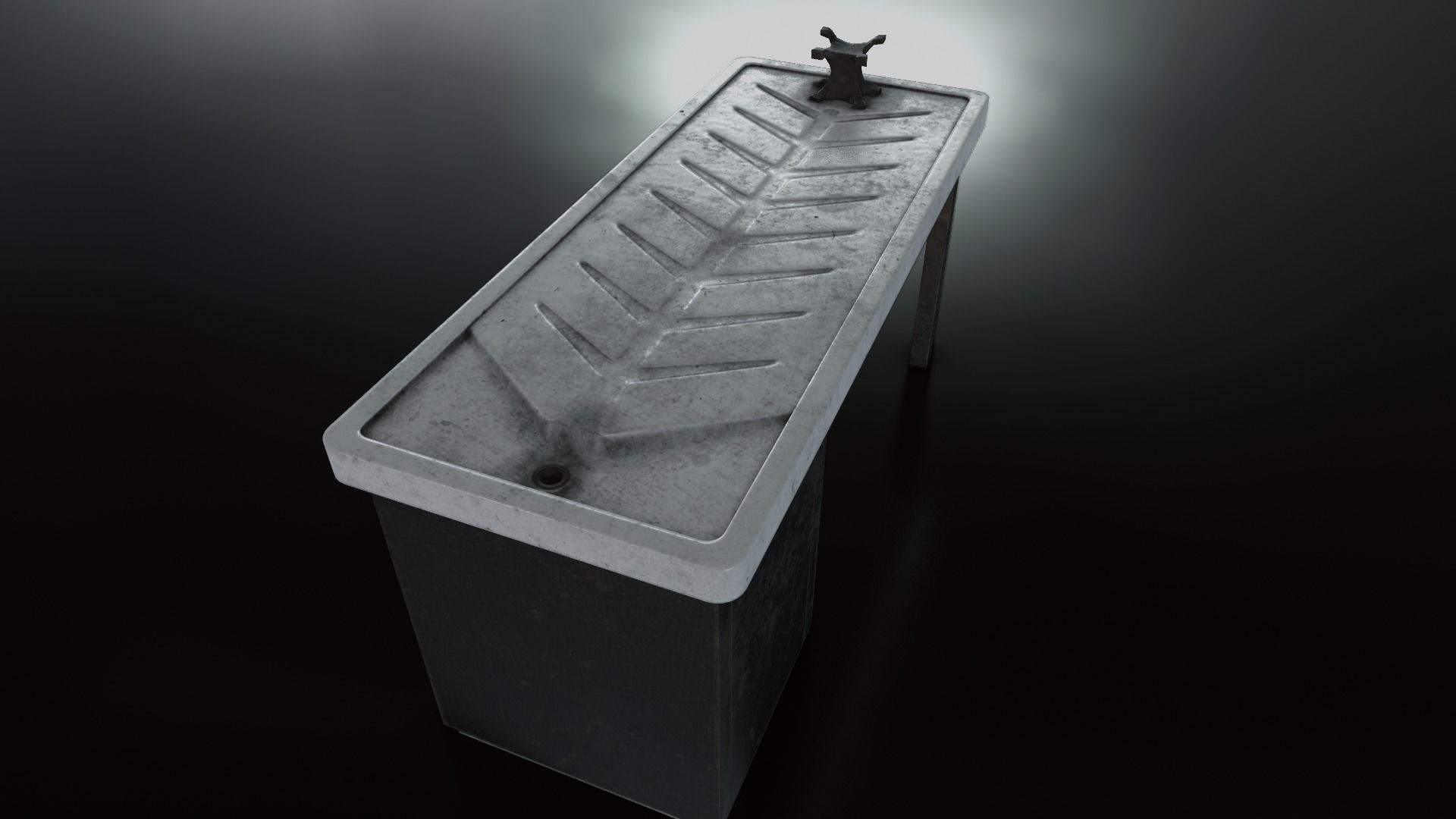 Vintage Autopsy Table Low-poly 3D model_36