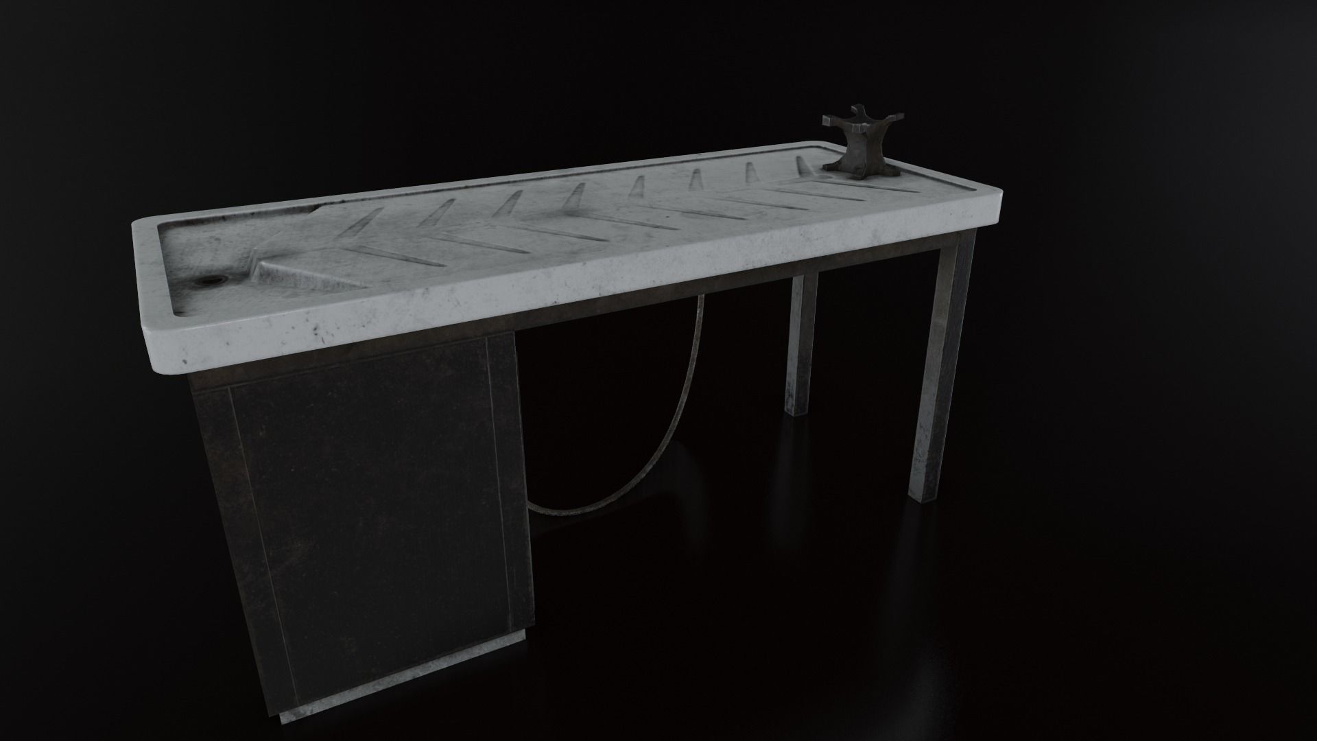 Vintage Autopsy Table Low-poly 3D model_11