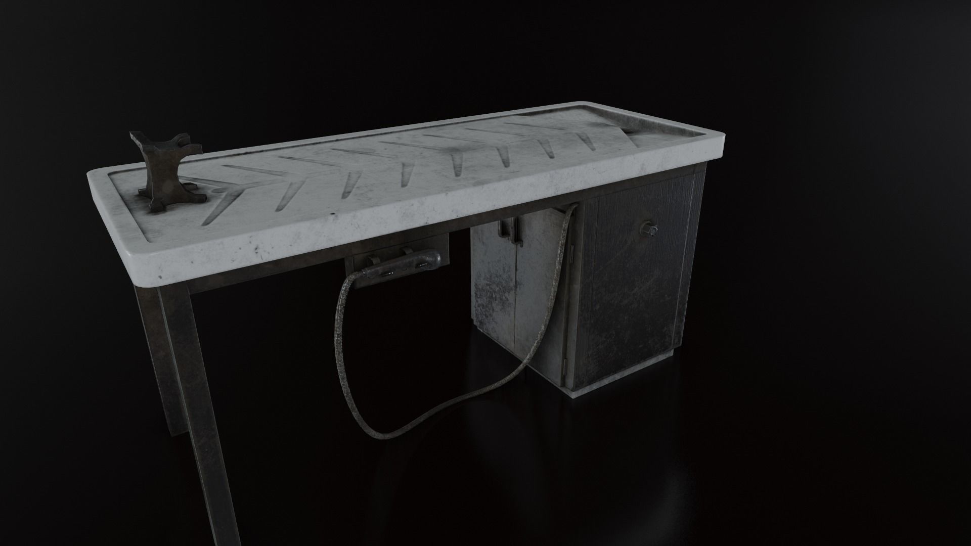 Vintage Autopsy Table Low-poly 3D model_27