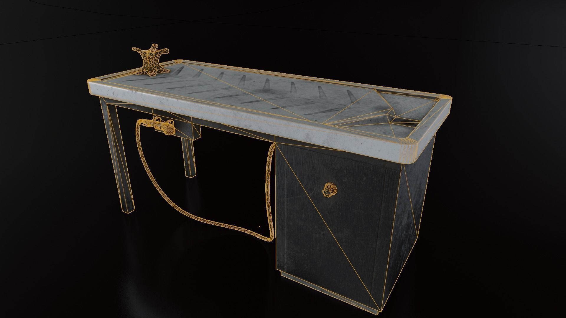 Vintage Autopsy Table Low-poly 3D model_34