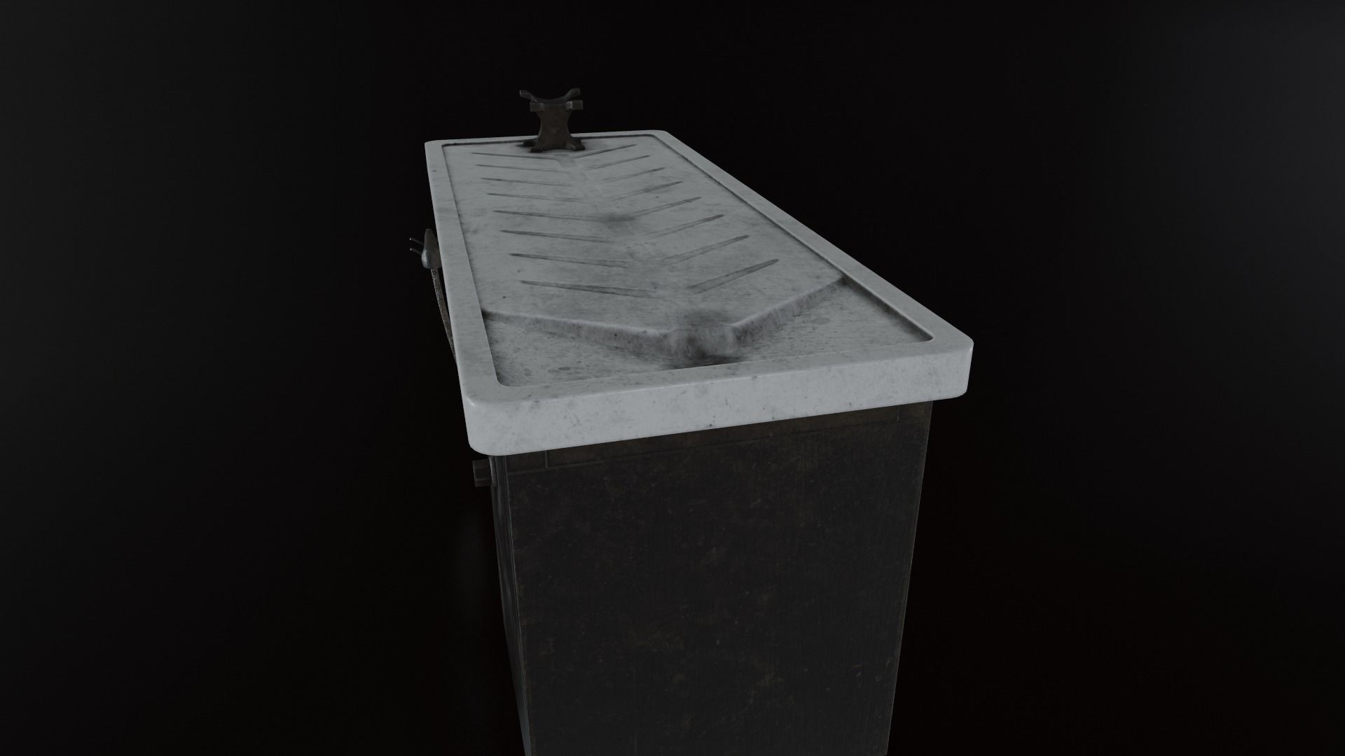 Vintage Autopsy Table Low-poly 3D model_4