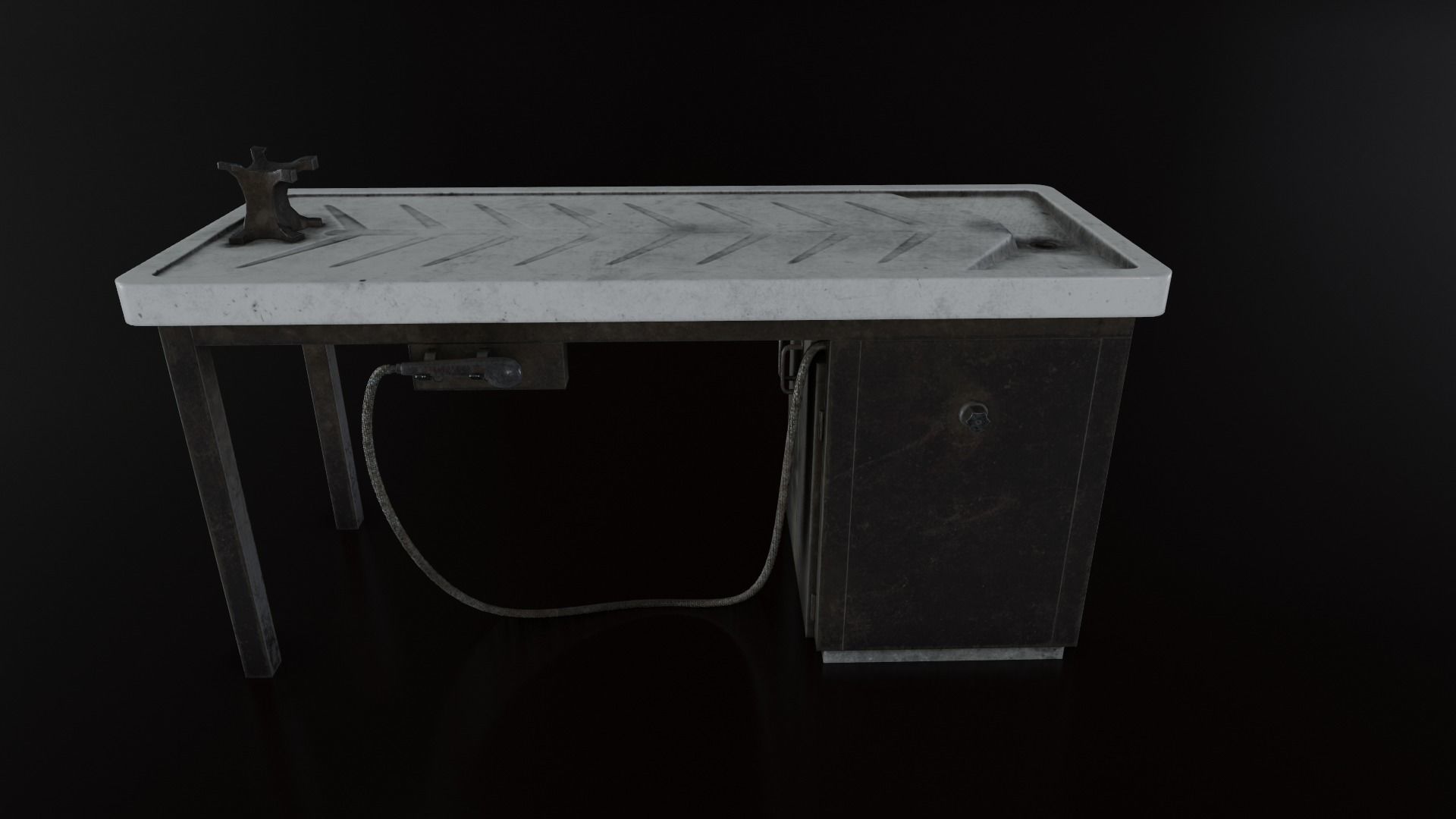 Vintage Autopsy Table Low-poly 3D model_30