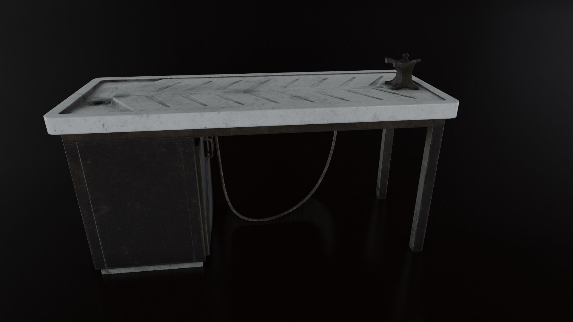 Vintage Autopsy Table Low-poly 3D model_13