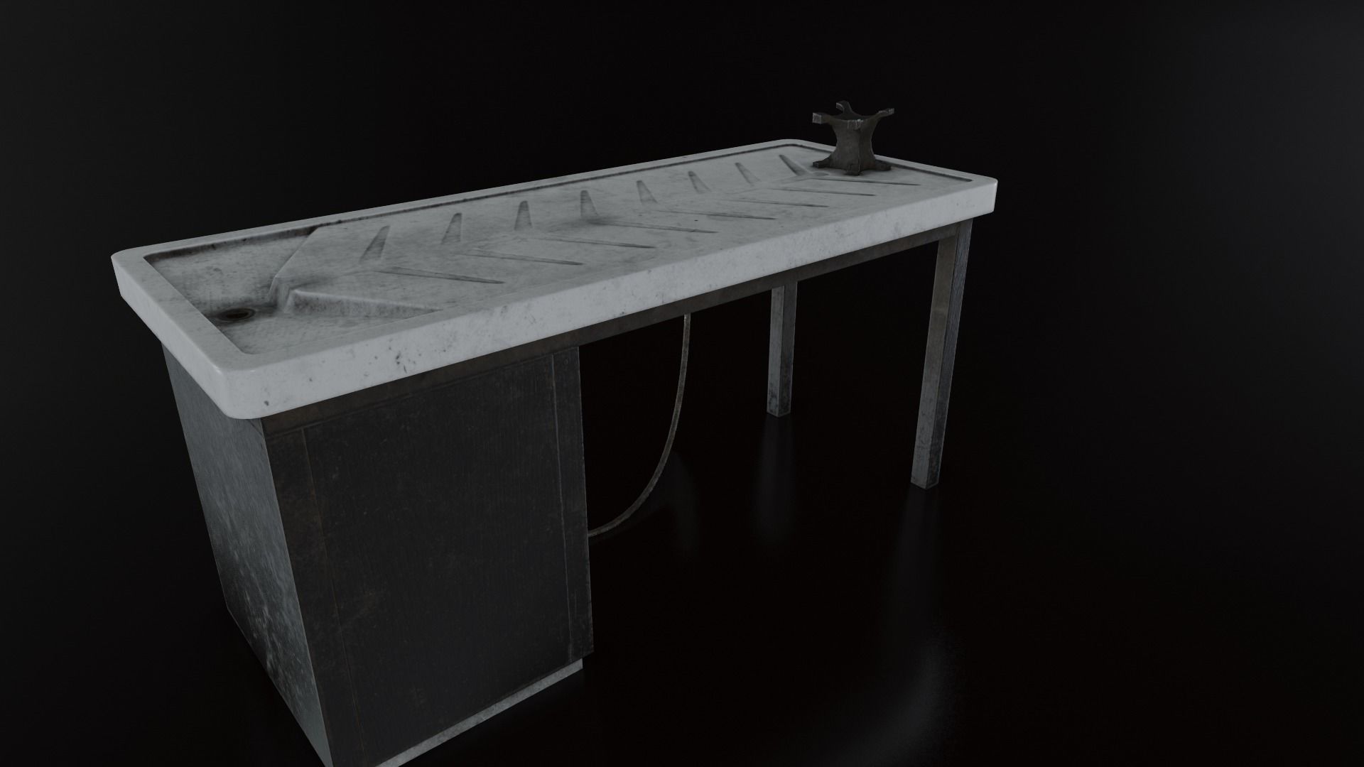 Vintage Autopsy Table Low-poly 3D model_10