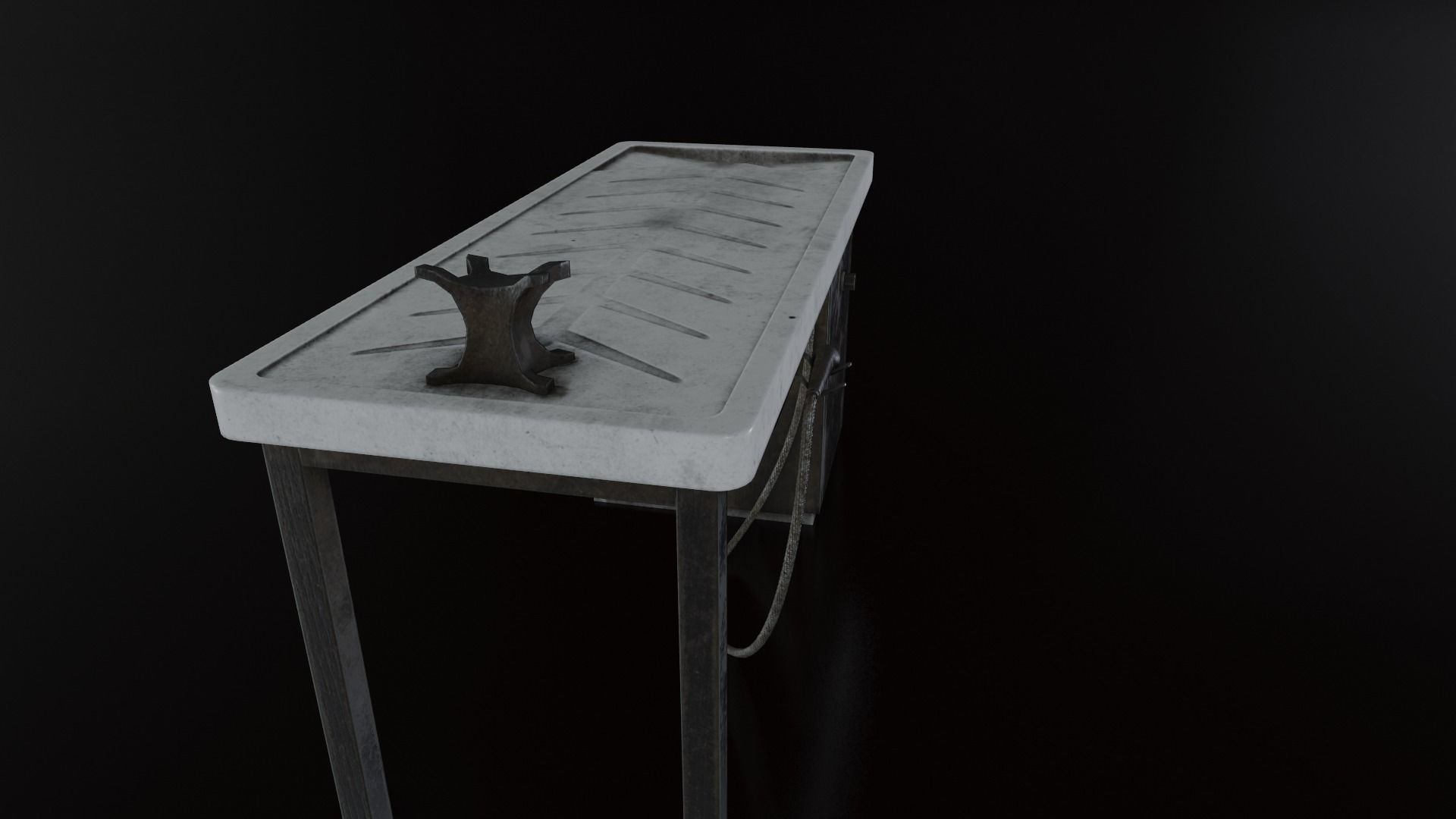 Vintage Autopsy Table Low-poly 3D model_23