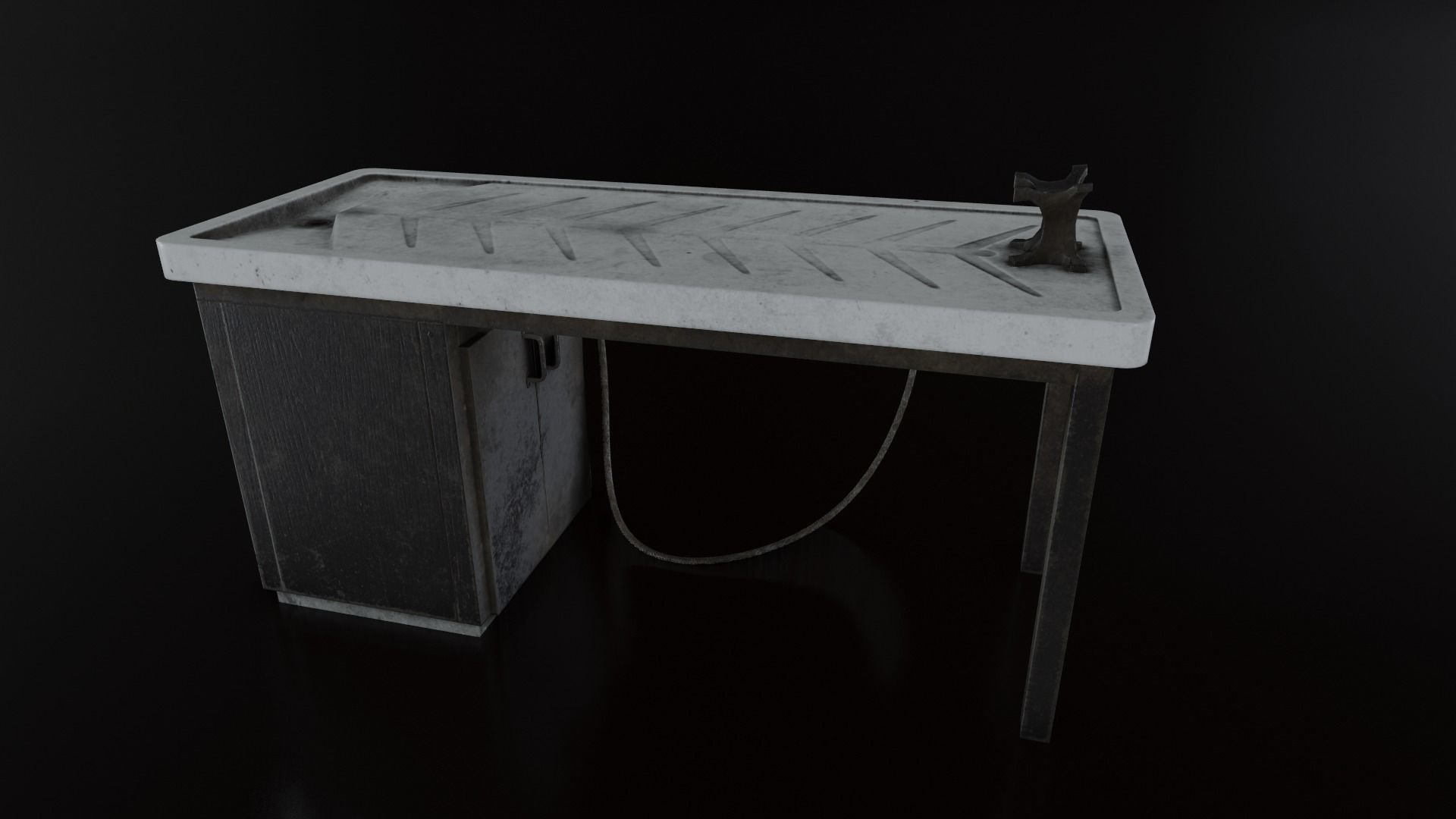 Vintage Autopsy Table Low-poly 3D model_15