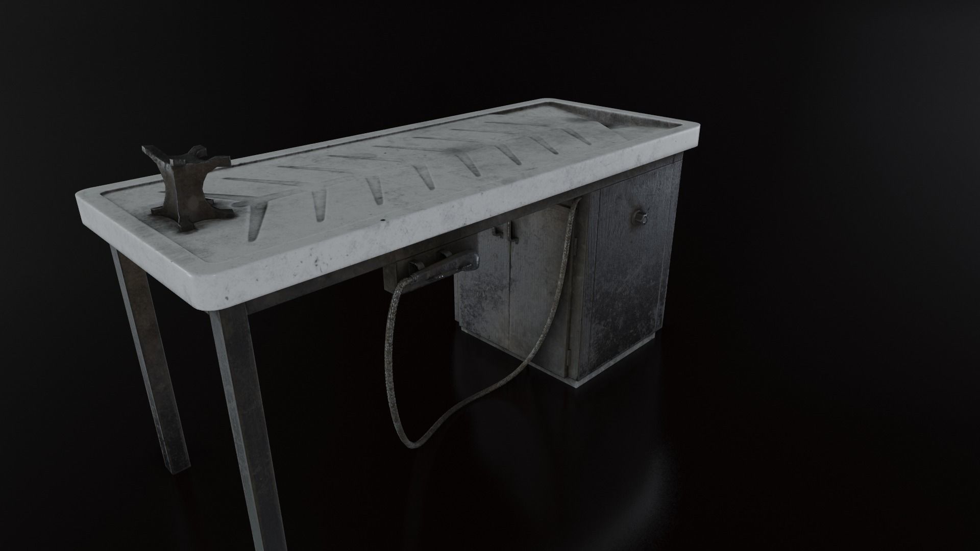 Vintage Autopsy Table Low-poly 3D model_26