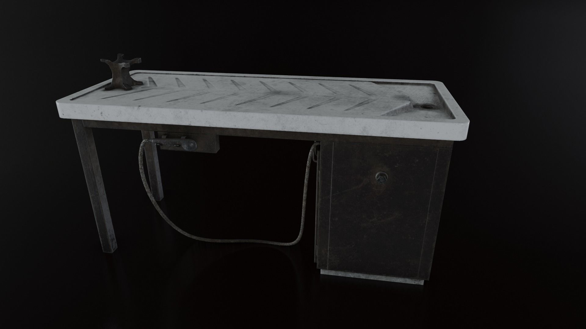 Vintage Autopsy Table Low-poly 3D model_31